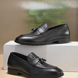 House of Pataudi Men Woven Design Formal Loafers-picture-23