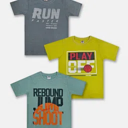 Here&Now X Game Begins Boys Set of 3 Assorted Printed T-shirts-17