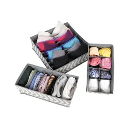 HOKIPO Grey & White 3 Pieces Printed Multi-Utility Organisers-6