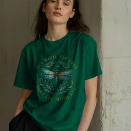 GRACE & JACK Women Graphic Printed Round Neck Cotton T-shirt-picture-44