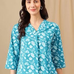 JANAKDULARI CREATION Floral Print Cotton Top-image-83