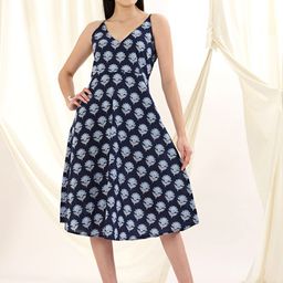 Zenava by Myntra Ethnic Motifs Print Fit & Flare Midi Dress-picture-48