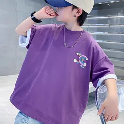 Xsole Boys Graphic Printed Round Neck Cotton Oversized T-shirt-picture-40