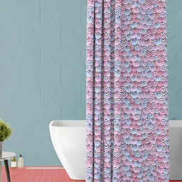 ArtzFolio Pink & Blue Printed Waterproof Shower Curtain-image-59