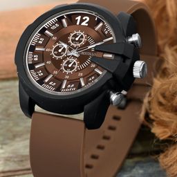 CRESTELLO Men Dial & Bracelet Style Straps Analogue Watch CR-DSL042-BRWN-image-32