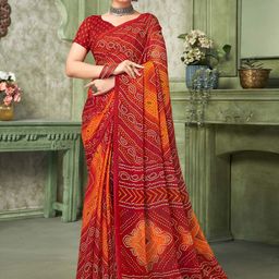 Mitera Bandhani Pure Chiffon Bandhani Saree-51