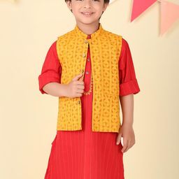 Fabindia Hand Block Printed Cotton Nehru Jacket-picture-1