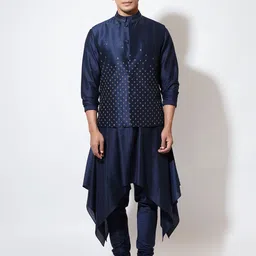 VIVEK KARUNAKARAN Men Embroidered Woven Nehru Jackets-3