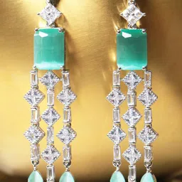 Manuvi Jewels Fluorescent Green Alloy Earrings-image-29