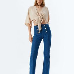 Koton Women Flared High-Rise Trousers-picture-35