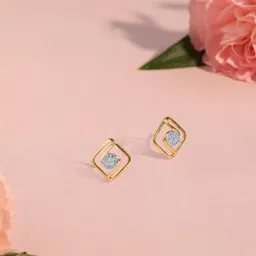 Mia by Tanishq Gold & Diamond Glimmer Nest Stud Earrings-49