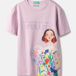 United Colors of Benetton Girls Graphic Printed Round Neck Cotton T-shirt-picture-43