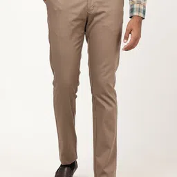 Indian Terrain Men Solid Brooklyn Slim Fit Mid-Rise Flat-Front Formal Trousers-image-69