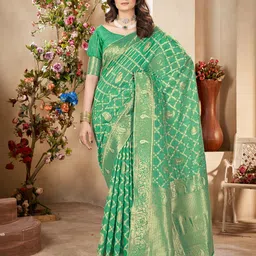 DIVASTRI Woven Design Zari Silk Blend Kanjeevaram Saree-picture-14