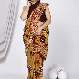 JAIPURI PRINT Tie and Dye Pure Cotton Saree-19
