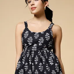 Womenster Women Floral Printed Cotton Peplum Top-picture-26
