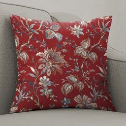 CASABLEU Red & Beige 2 Pieces Floral Printed Square Cushion Covers-image-95