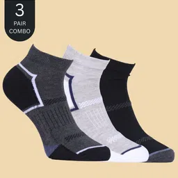 HEBTROCO Pack of 3 Ankle Length Cotton Socks-picture-13