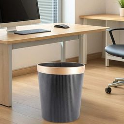 AARVI DECOR STUDIO Premium Faux Leather Home & Office Decor Black Dustbin-image-22