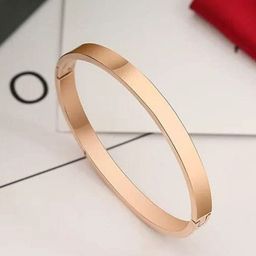 KRENOZ Men Stainless Steel Gold Plated Kada Bracelet-picture-16