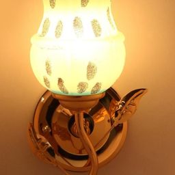 Somil Premium Designer Glass Wall / Night Lamp Elegant & Stylish Dcor Accent for Modern Interiors, color- - Firozi, White; Size,- 19.5 X 17.5 X 28 CM-image-74