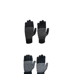 LOOM LEGACY Men Patterned Acrylic Touchscreen Gloves-image-92