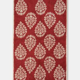 Fabindia Big Buta Red & White Printed Cotton 570 GSM Bath Towel-picture-41