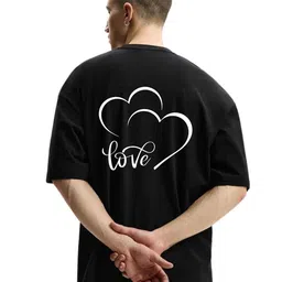 Fashnobic Men Typography Printed Round Neck Cotton Oversized T-shirt-image-95