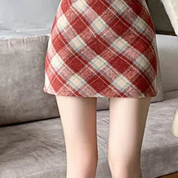 LULU & SKY Checked A-Line Mini Skirt-picture-1