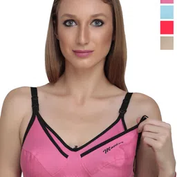 Liigne Women Pack of 4 Solid Full Coverage Non Padded Non-Wired Maternity Bra-image-24