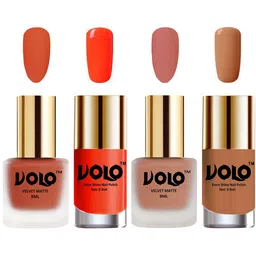 VOLO Set Of 4 Velvet Matte & Extra Shine Nail Polish - 8 ml Each & 9ml Each-28-30-65-14-49