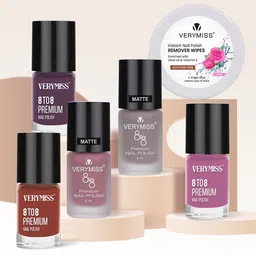 VERYMISS Set Of 5 Trending Nail Polish - 6 ml Each With Nail Polish Remover Wipes - 09-picture-8