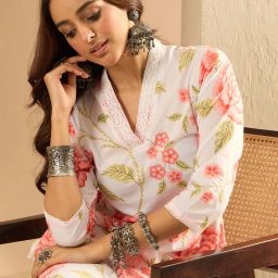 Women Printed Cotton Rayon Straight Kurta-image-44