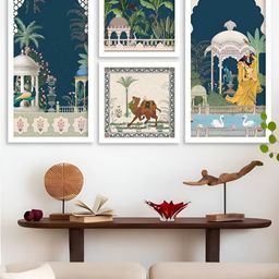 Kotart White & Green 4 Pieces Peacock Wooden Wall Arts-picture-8