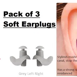 3 Pairs Waterproof Reusable Silicone Swimming, Bathing for Adult & Kids Ear Plug-image-50