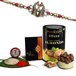 DeoDap Rakhi Roli Chawal Chocolate Coin & Greeting Card Gift Set-image-95