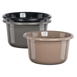 Kuber Industries Brown & Black 3 Pieces Light Weight Bath Tubs-77