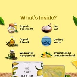 Vedi Herbals Lime & Lemon Castile Soap Bar- 100 g image 3