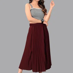 OTABU Pleated Midi Skirt-image-91