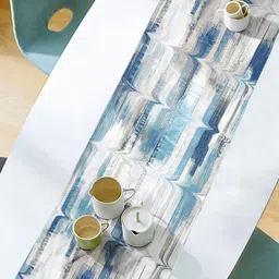 Aura White Geometric Printed 6-Seater Table Cover-picture-4