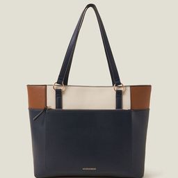 Accessorize Colourblocked PU Structured Tote Bag-45