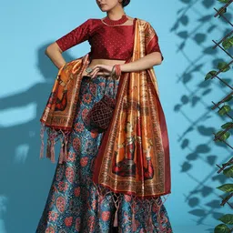 Kaizen TEXO FAB Printed Semi-Stitched Lehenga & Unstitched Blouse With Dupatta-image-73