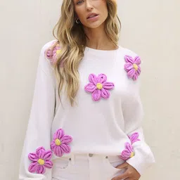 StyleCast Women Floral EmbroideredRound Neck Pullover-picture-40