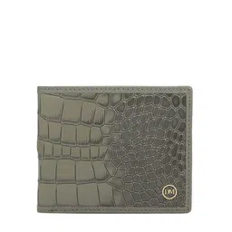 Da Milano Men Geometric Textured Leather Two Fold Wallet-17