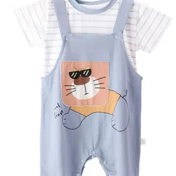 Bold N Elegant Infants Lion Printed Short Dungaree With T-Shirt-image-39