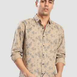 Bene Kleed Men Floral Printed Spread Collar Cotton Casual Shirt-picture-14