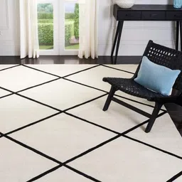 IMRA CARPET White Geometric Polyester Carpet-picture-56