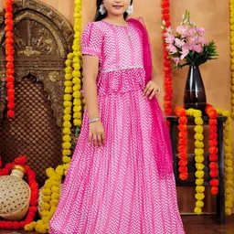 Aarika Girls Printed Ready to Wear Lehenga & Blouse With Dupatta-image-62