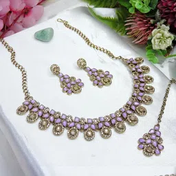 VATSALYA creation Women PurpleJewellery Set-image-47