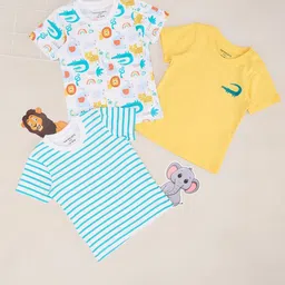 Pantaloons Baby Pack Of 3 Boys Conversational Printed Round Neck Cotton T-shirts-picture-28